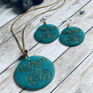 Handmade coqui Taino fashion jewelry set